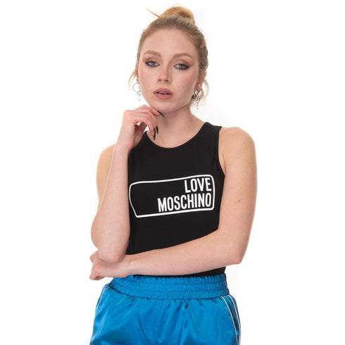 Canotta Donna elasticizzata con logo Ner0 LOVE MOSCHINO- Francavilla Moda